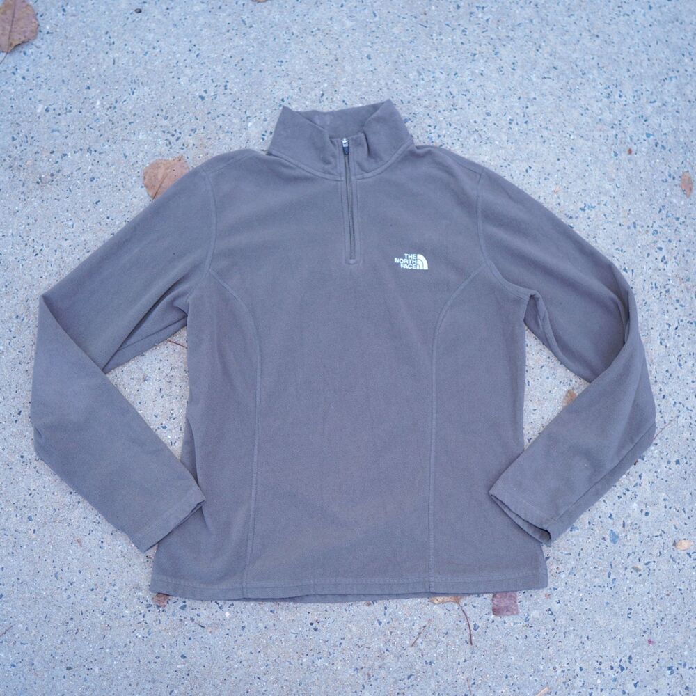 The North Face 1/4 Zip Fleece Pullover Gray Women's M TKA 100 Outdoor Sports